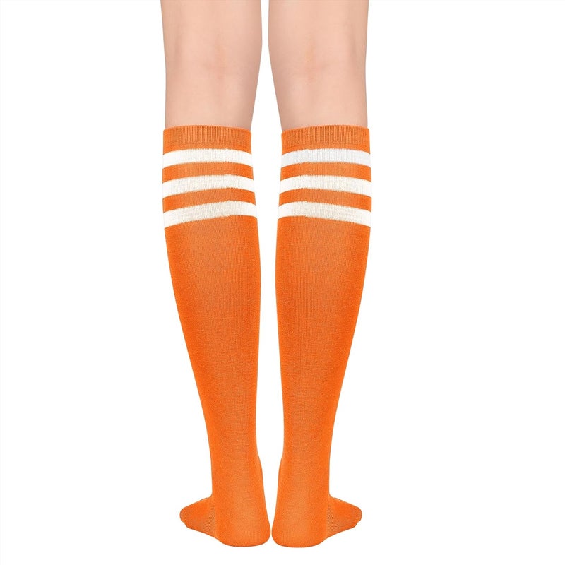 Zando 2 Pairs Knee High Socks for Women Striped Long Tube Athletic Soccer Socks for Casual Outdoor Sport - Image 3